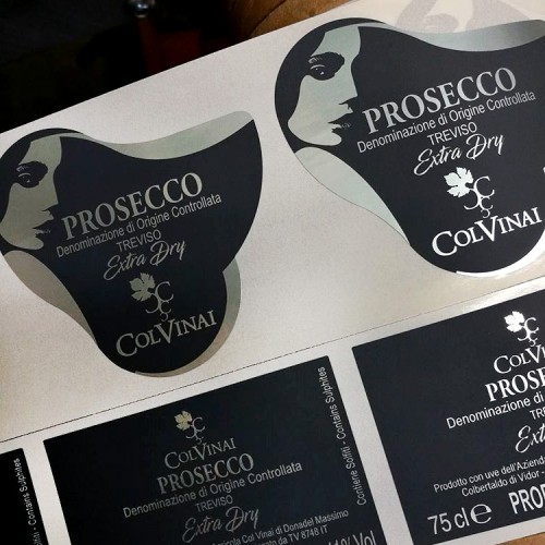 Etichetta vino con stampa serigrafica lamina argento